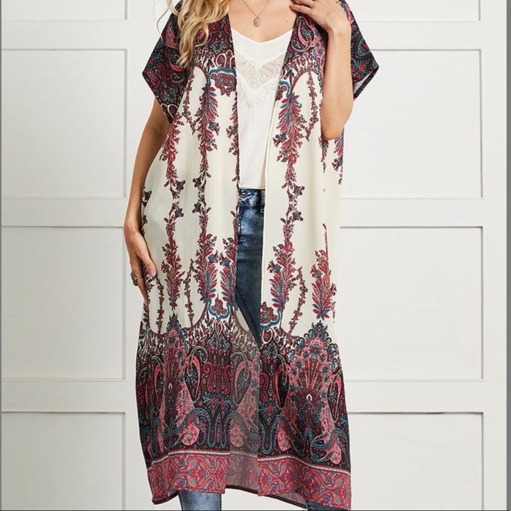 Suzanne Betro | Flowy Midi Length Kimono 👘